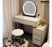 Modern Makeup Vanity Table with Mirror & Stool - Stylish Dressing Table with Ample Storage Large Size L-80cm Perfect for Bedrooms & Beauty Rooms