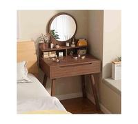 Modern Makeup Vanity TableStylish Wooden Dresser for Bedrooms & Dressing Rooms Walnut Finish 60x40x128.5CMElegant Makeup Station & Storage Solution