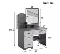 Modern Makeup Vanity with LED Mirror & Lights European Design Dressing Table Includes Stool & 4 Drawers 3 Color Options Stylish Mirror Makeup Station.