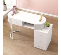 Modern Manicure Table - Functal Nail Tech Desk with Drawers & 3-Tier Storage for Beauty Artists Salon & Spa Equipment Stylish Nail Station