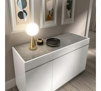 Modern Mara White Italian 140cm Medium Buffet Sideboard - 3 Doors