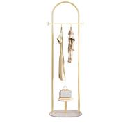 Modern Marble Base Coat Rack Stand - Space-Saving Metal Garment Rack for Entryway - Stylish Heavy-Duty Clothes Hanger - Versatile Design (Color: A)