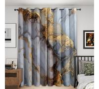 Modern Marble Curtains Blackout, 46x54 Inch 2 Panels - Abstract Luxury Marble Pattern Black Out Curtains, Home Decor, 54 Drop Eyelet Window Drapes for Bedroom, Living Room P110