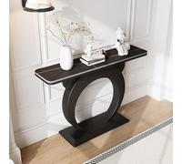 Modern Marble Entryway Table, Decorative Narrow Console for Foyer, Hallway, Living Room, 120cm Long Flip-Top Design