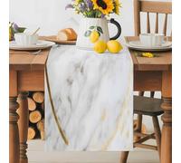 Modern Marble Texture Table Runner 70 Inches Long,Table Runners Kitchen Dining Tables Decoration for Home Party Decor, Abstract Golden Circle Tables Runner Wedding Dresser Scarf