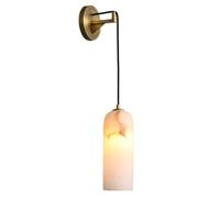 Modern Marble Wall Lights Fixtures Nordic Villa Home Decor Sconces Walls Lighting Vanity Hanging Walls Lamp with Copper Base Minimalist Wall Lamp for Bathroom Mirror Kitchen