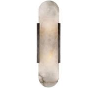 Modern Marble Wall Lights White Natural Stone Wall Lighs Linear Bathroom Vanity Lights Light Gold Wall Sconce Indoor for Living Room Hallway Stairway Porch, Dark Height 35cm