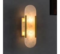 Modern Marble Wall Lights White Natural Stone Wall Lighs Linear Bathroom Vanity Lights Light Gold Wall Sconce Indoor for Living Room Hallway Stairway Porch