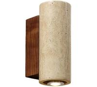 Modern Marble Wall Sconce Indoor Farmhouse Hallway Wall Light Fixture Vintage Mid Century Wall Mounted Wood Linear Natural Stone Wall Lamp for Bedroom Bathroom Living Room Corridor