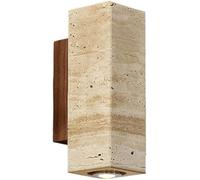 Modern Marble Wall Sconce Indoor Farmhouse Hallway Wall Light Fixture Vintage Mid Century Wall Mounted Wood Linear Natural Stone Wall Lamp for Bedroom Bathroom Living Room Corridor