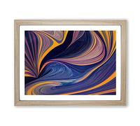 Modern Marbling Art Vol.1 Abstract H1022 Framed Print for Living Room Bedroom Home Office Décor, Wall Art Picture Ready to Hang, Oak A3 Frame (46 x 34 cm)