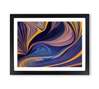 Modern Marbling Art Vol.1 Abstract H1022 Framed Print for Living Room Bedroom Home Office Décor, Wall Art Picture Ready to Hang, Black A4 Frame (34 x 25 cm)