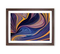 Modern Marbling Art Vol.1 Abstract H1022 Framed Print for Living Room Bedroom Home Office Décor, Wall Art Picture Ready to Hang, Walnut A3 Frame (46 x 34 cm)