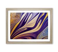 Modern Marbling Art Vol.2 Abstract H1022 Framed Print for Living Room Bedroom Home Office Décor, Wall Art Picture Ready to Hang, Oak A2 Frame (64 x 46 cm)