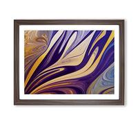 Modern Marbling Art Vol.2 Abstract H1022 Framed Print for Living Room Bedroom Home Office Décor, Wall Art Picture Ready to Hang, Walnut A4 Frame (34 x 25 cm)