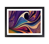 Modern Marbling Art Vol.3 Abstract H1022 Framed Print for Living Room Bedroom Home Office Décor, Wall Art Picture Ready to Hang, Black A2 Frame (64 x 46 cm)