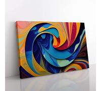 Modern Marbling Art Vol.5 Abstract Canvas Wall Art Print Ready to Hang, Framed Picture for Living Room Bedroom Home Office Décor, 50x35 cm (20x14 Inch)