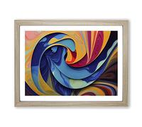 Modern Marbling Art Vol.5 Abstract H1022 Framed Print for Living Room Bedroom Home Office Décor, Wall Art Picture Ready to Hang, Oak A4 Frame (34 x 25 cm)