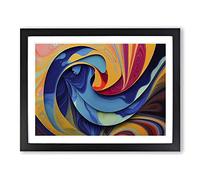 Modern Marbling Art Vol.5 Abstract H1022 Framed Print for Living Room Bedroom Home Office Décor, Wall Art Picture Ready to Hang, Black A3 Frame (46 x 34 cm)