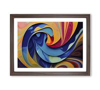 Modern Marbling Art Vol.5 Abstract H1022 Framed Print for Living Room Bedroom Home Office Décor, Wall Art Picture Ready to Hang, Walnut A3 Frame (46 x 34 cm)