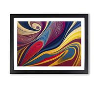 Modern Marbling Art Vol.6 Abstract H1022 Framed Print for Living Room Bedroom Home Office Décor, Wall Art Picture Ready to Hang, Black A2 Frame (64 x 46 cm)
