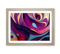 Modern Marbling Art Vol.7 Abstract Framed Print | A2 Oak Framed Wall Art | Ready to Hang | Abstract Fantasy Picture | Living Room Bedroom Lounge Office