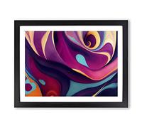 Modern Marbling Art Vol.7 Abstract H1022 Framed Print for Living Room Bedroom Home Office Décor, Wall Art Picture Ready to Hang, Black A3 Frame (46 x 34 cm)