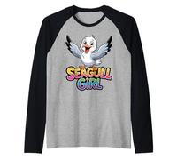 Modern Marine Bold Waterfront Bird Lovely Elegant Seagull Raglan Baseball Tee