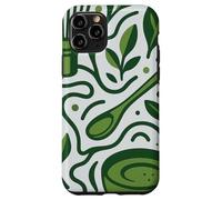 Modern Matcha Tea Art - Minimal Green Botanical Design Case for iPhone 11 Pro