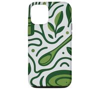 Modern Matcha Tea Art - Minimal Green Botanical Design Case for iPhone 12/12 Pro