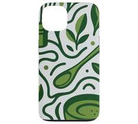 Modern Matcha Tea Art - Minimal Green Botanical Design Case for iPhone 13