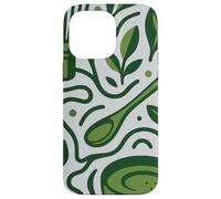 Modern Matcha Tea Art - Minimal Green Botanical Design Case for iPhone 14 Pro Max