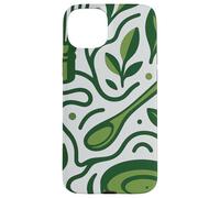 Modern Matcha Tea Art - Minimal Green Botanical Design Case for iPhone 15 Plus