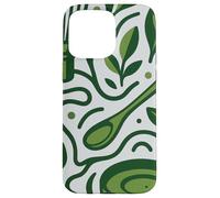 Modern Matcha Tea Art - Minimal Green Botanical Design Case for iPhone 15 Pro Max