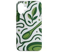 Modern Matcha Tea Art - Minimal Green Botanical Design Case for iPhone 16 Plus