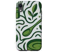 Modern Matcha Tea Art - Minimal Green Botanical Design Case for iPhone XR