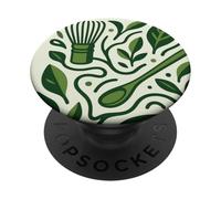 Modern Matcha Tea Art - Minimal Green Botanical Design PopSockets Adhesive PopGrip