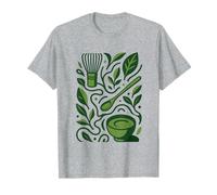Modern Matcha Tea Art - Minimal Green Botanical Design T-Shirt