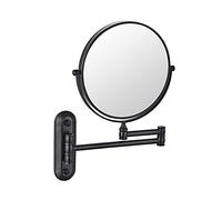 Modern Matte Black Bathroom Mirror 20.3cm with Wall Mount, 3X Magnification, Extendable, Foldable, Double-Sided Makeup Mirror for Hotel Bathroom, Beauty Essential