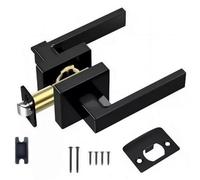 Modern Matte Black Door Handle for Bathroom and Bedroom Aluminum Alloys Smooth Grip Privacies Indoor Installation Heavy Type Door Handle