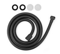 Modern Matte Black Shower Hose, 1.5m Stainless Steel Flexible Pipe with G1/2in Copper Connector, High Pressure for Bathroom