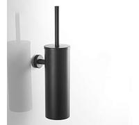 Modern Matte Black Toilet Brush Set Wall-Mounted or Freestanding Stainless Steel Holder Replaceable Head Elegant Bathroom Accessories Stylish and Functional Design.