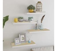 Modern MDF Floating Wall Shelf with Metal Frame - Invisible Mount for Books Home Decor Collectibles - Stylish Space-Saving Storage Solution Ideal for Minimalist Interiors