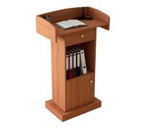 Modern MDF Podium with Ders & Open Sto - Portable Speaker's Desk for Churches, Recept Areas & Events (C 60x42x124cm)