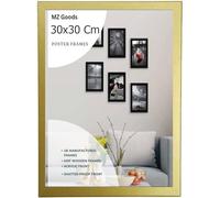 Modern Mdf Wooden Wide Gold Frame | 30x30 Cm Poster Frames Durable Sleek Acrylic Front | Jigsaw Puzzle Picture Frames Large Art Display For Home & Office Décor