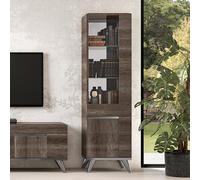 Modern Medea Vitrine - 1 Door RHF - Vintage Oak