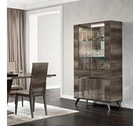 Modern Medea Vitrine - 2 Door - Vintage Oak