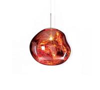 Modern Melt Glass Pendant Lights, 15/20/28cm Lava Irregular Melt Pendant Lamp, E27 Bedroom Hanglamp with 150cm Adjustable Lanyard, Living Room Hanging Lamps for Bedroom, Hallway(Red,Diameter28cm)