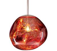Modern Melt Glass Pendant Lights Acrylic Lava Irregular Silver Mirror Living Room Hanging Lamps Ceiling, Bar, Kitchen(15/20/27/36cm),Silver,Gold, China Red