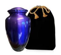 Modern Memorial Franklin Aluminum Urns, Purple Decorative Cremation Urn for Ashes, Urn for Adult Male and Female, TSA Approved Memorial Keepsake for Ashes, Burial and Funeral Urn's Holds Up to 250 Lbs